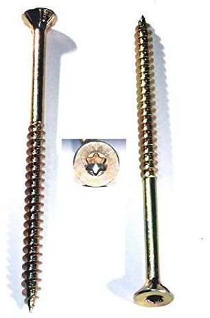 1000 Stück Torx-Spanplattenschrauben 5,0 x 120 mm – gelb verzinkt – Teilgewinde/Torx/Universal-Schrauben