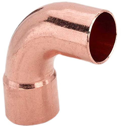 Löt Fitting 5001a Bogen 90° Grad für Kupfer Rohr Außendurchmesser 12mm i-a Muffe Anschluss zum Löten und Stutzen mit AußenØ 12mm Trinkwasser geeignet Kupplung Verbinder Winkel
