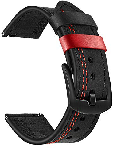 TRUMiRR Ersatz für HUAWEI Watch 5 46mm Leder Armband, 22mm Doppelfarbe Leder Armband für Samsung Galaxy Watch3 45mm/Gear S3 frontier/Galaxy Watch 46mm