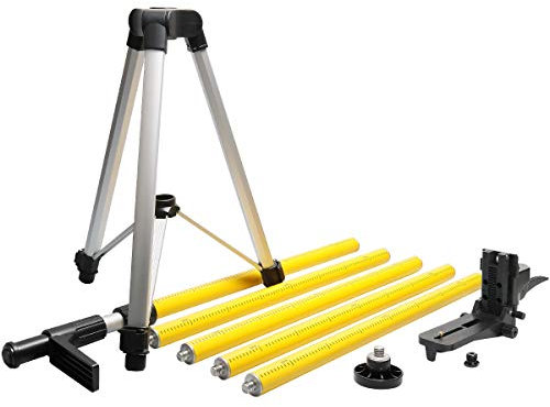Huepar Laser Teleskopstange 3,7m/12ft für Rotationslaser und Kreuzlinienlaser, Lasermontagestange mit Stativ, Einstellbare Halterung mit 1/4-20 Außengewinde und 5/8-11 Gewindeadapter - LP36