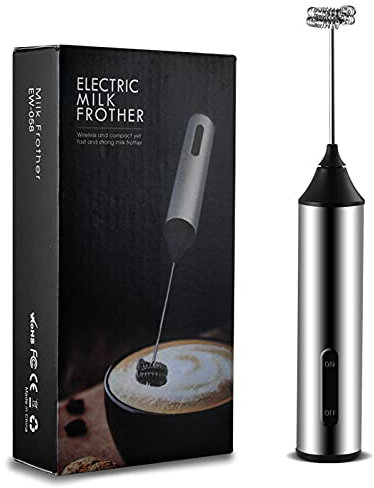 Mousseur à lait électrique, à piles, tige mélangeuse en acier inoxydable ABS, mini mélangeur de boisson, pour lait, café, matcha, œuf, fouet portatif, chargement USB