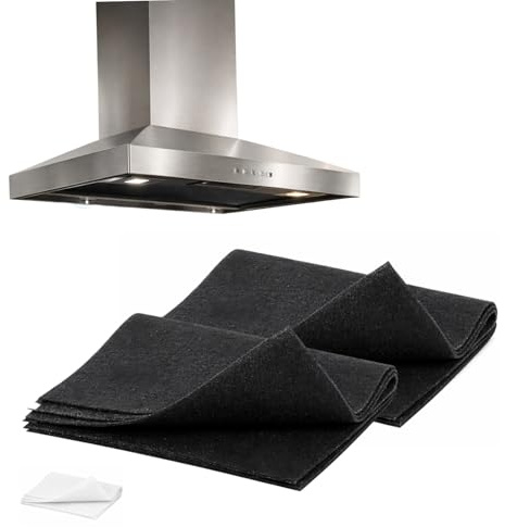 Virsus Filtri per cappa carboni attivi 2 pezzi aspirante universale, adatto a tutte le cappe da cucina, assorbe gli odori, antigrasso e vapore, misura 40x80cm