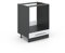 Vicco Oven housing cabinet Fame-Line, White High Gloss/Anthracite, 60 cm without worktop