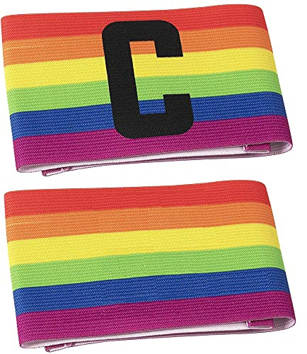 XXL-Sportswear Armbinde Regenbogen, Spielführerbinde, Kapitänsbinde mit Klettverschluß, mit/ohne Aufdruck C 1er/2er/5er/10er-Pack