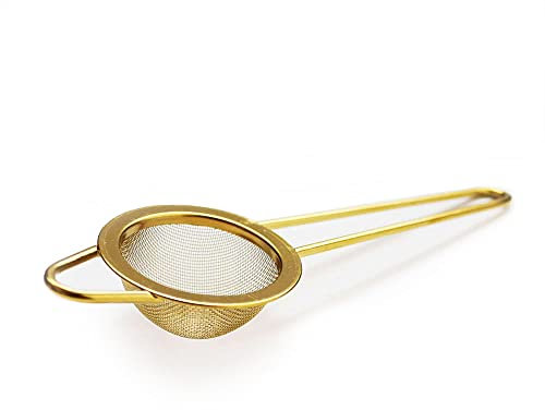 Teapro Matcha-Sieb & Sieb für losen Tee | Metall feinmaschig Edelstahl | Mini Puderzuckersieb | Teefilter | kleines Matcha-Sieb in Gold (1)