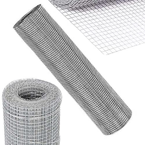 Bakaji Rete Metallica Elettrosaldata Altezza 100 cm Lunghezza 10 MT Maglia 6 x 6 mm Zincata per Recinzione e Gabbie Animali in Metallo Bricolage Fai da Te Voliera Giardinaggio