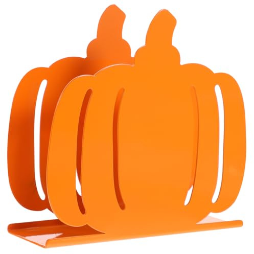 Cabilock Pumpkin Paper Holder Halloween Pumpkin Napkin Holder Orange Iron Freestanding Napkin for Home Decor Ideal for Halloween and Thanksgiving Celebrations