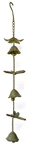 LOSTIS Klangspiel Windspiel Glockenspiele Schmetterlings-Windspiele Für Draußen, Hübsche Grüne Glocken Aus Gusseisen Für Einzugsgeschenk Windspiele (Color : C, Size : A)