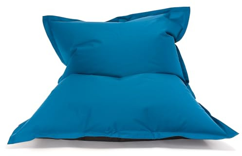 Ecopuf Puff Fåtölj | Vattentät Polyester Kudde Storlek M | Golvkudde | Fåtölj Utomhuspåse Fylld med EPS-pärlor Dim 100 x 140 cm