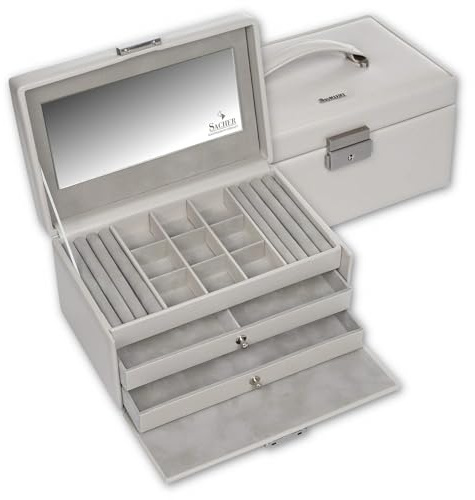 SACHER Schmuckkasten Elly elegance/sand (Vollrindleder) | Vollrindleder