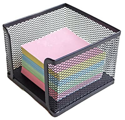 MAGICLULU Wire Mesh Selbsthaftender Notizhalter Kompakter Schreibtisch Organizer Für Haftnotizen Für Büro Schule Und Zuhause Aus Kratzfestem Metall Schwarz