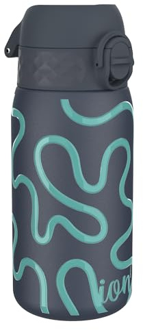ion8 Isolierte Edelstahl-Trinkflasche, 320 ml, Auslaufsicher, Einhandöffnung, Sichere Verriegelung, Spülmaschinenfest, Klappdeckel, Tragegriff, Leicht zu Reinigen, Langlebig, Schnörkellose Linie