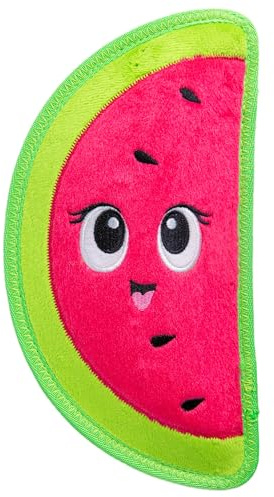 Outward Hound Tough Skinz Durable Squeaky Dog Toy with Two Tough Layers, Watermelon, Red, Medium