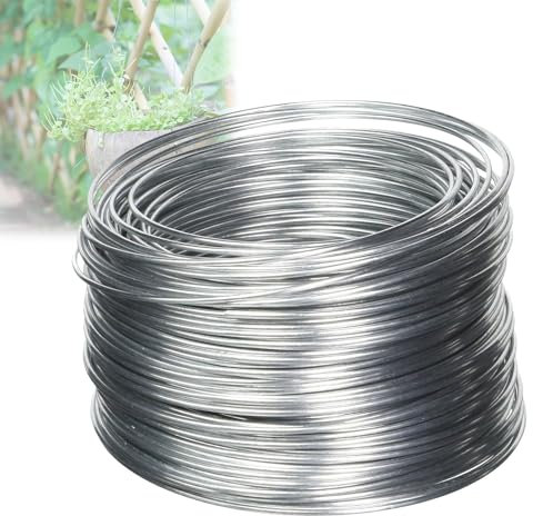 Bindedraht, Verzinkter Massivdraht, 14 Gauge 2,2 mm, biegsamer Metalldraht, Wäscheleine, verzinkter Draht, DIY-Massivdraht, zum Basteln, für DIY-Projekte, zum Befestigen und Reparieren von Zäunen (Si