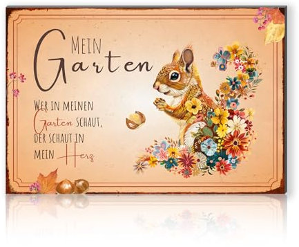 Finest Folia Plaque de jardin 30 x 20 cm en aluminium composite - Impression UV - Décoration de jardin - Avec inscription en allemand - Résistant aux intempéries RV001 (motif 07)