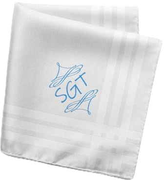Inzepocket Monogrammierte Stofftaschentücher – 1 bis 3 Initialen individuell bestickt – Design, Schriftart & Farben personalisierbar – Bio-Baumwolle 35 cm – Elegantes Geschenk