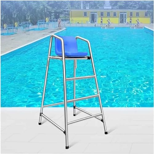 Pool Safety Ladder High Stool with Stainless Steel Frame for Poolside and Water Park 150cm Height