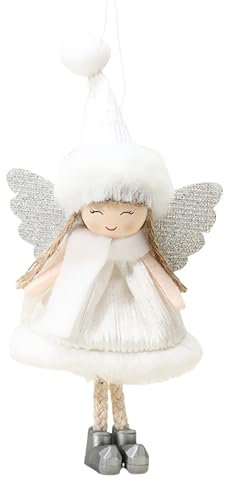Ornements d'ange mignons pour décoration de sapin de Noël, pendentifs en peluche, petit ange de Noël à suspendre pour cheminée, maison, vacances (B)