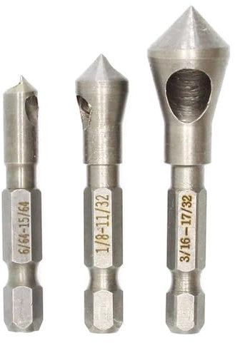 WHARGTSL Juego de Herramientas manuales for avellanar y desbarbar con Revestimiento de Titanio, 3 uds., for Cortar Brocas de Metal y Madera