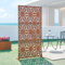 casa.pro Pannello Divisorio Decorativo in Acciaio Corten 180x90 cm Frangivista a Motivo Raggi Floreale Separé Paravento per Giardino Balcone Soggiorno - Marrone Ossidato