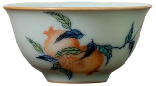 Tianqing Ru Kiln tazza da degustazione di tè, set da tè Kung Fu in ceramica - colore antico melograno