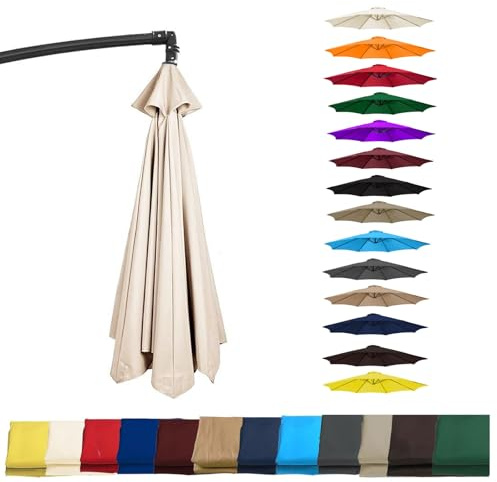 Replacement Parasol Canopy/Cover/Cloth, 6/8 Arms Sun Umbrella Replacement Cloth Replacement Parasol Fabric Cover For Cantilever & Balcony Parasol