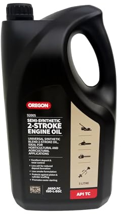 Oregon Semi-Synthetic 2-Stroke Engine Oil, 5L | Suitable for All Two Stroke Engines Including Lawnmowers and Chainsaws, Clean Burn Formula, Low Smoke Deposits