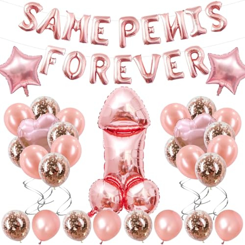 JGA Deko frauen, JGA Deko Ballons Rosegold Set | Konfetti Folienballons, Perfekt für Brautpartys, Junggesellinnenabschiede und Abschiedspartys, 38 Stück