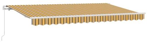 vidaXL Retractable Awning Multicolour 400 x 200 cm, Garden and Terrace, Rectangular, Modern, Durable Awning, Outdoor Shade Solution, Adjustable Canopy for Relaxation