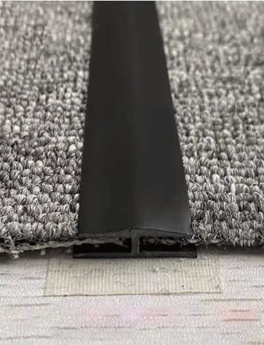 Übergangsband für Teppichkante, PVC-Übergangsleiste zum Verbinden von Fugen zwischen Boden und Teppich, für Zuhause, Büro oder Hotel (Schwarz, 2 m/78 Zoll)