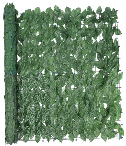 Fausse plante haie artificielle clôture de plantes artificielles à haute simulation décorative plastique pliable balcon extérieur murs de maison décoration de maison 1x3 mètres (Feuilles d'impression