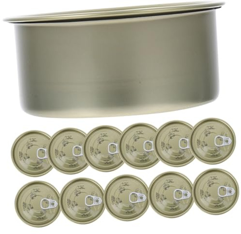 Hemobllo Latas de Conservas Vacías de Hojalata Tapa, 12 Piezas para Almacenamiento de Comida para Mascotas y Pasteles, Reutilizables y Fáciles de Transportar