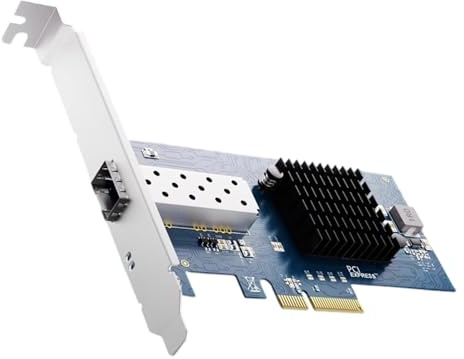Thewasc Adaptateurs réseau PCIExpress Ethernet 10G haute performance Port SFP unique pour centres de données et cloud Carte réseau PCIe Fibre optique Sfps+