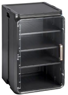 SUNNYNEST Large Kitchen Coffee Cup Storage Rack Black | Kitchen Storage Cabinet Dustproof Cup Display Organizer Suitable for Home, Kitchen, Office
