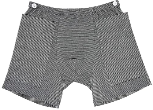 Xoeryoy Ropa Interior de catéter para Hombres con elásticos Pantalones de catéter de algodón con 2 Bolsillos y fijador Bolsa de nefrostomía Oculta a Rayas Ropa para Ancianos, cirugía Abdominal, sin