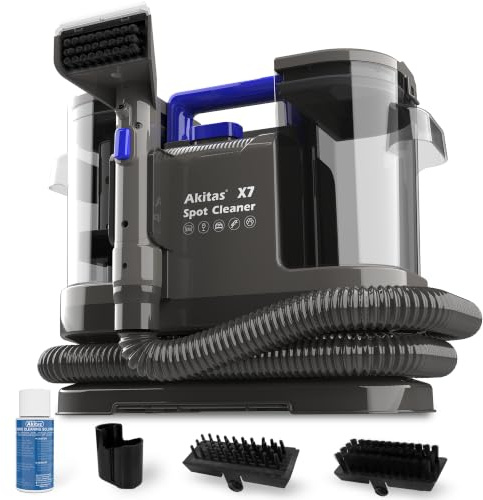 Akitas X7 600W Spot Cleaner with Starter Cleaning Solution | Carpet & Upholstery Cleaner, Self-Cleaning, Ideal for Pet Stains