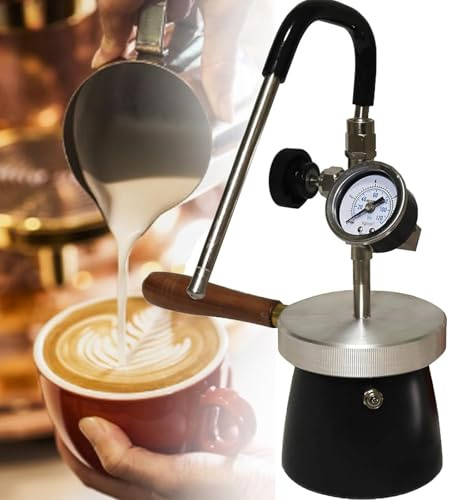 KHZKHC Montalatte Professionale, Macchina per Schiumare Il Latte a Vapore Bollente a 4 Bar per Esterni, con Ugello a 3 Fori da 0,8 Mm E Angolazione Regolabile, per Preparare La Schiuma di Latte
