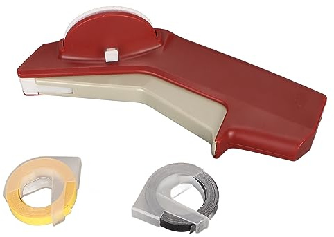 WIHFHGZ Embossing Label Maker, Manuale con 36 Caratteri, Nero Compatto - Facile da Usare, Senza Batterie, Per Casa e Ufficio