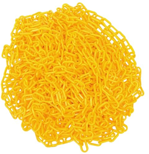 OSOLADY Cadena de seguridad amarilla: Cadena de seguridad de plástico amarillo de 20 m/787,4 pulgadas para vallas, barreras y control de multitudes - Elemento decorativo de para zonas de