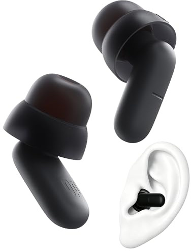 Dream - Tappi per le orecchie per dormire, comodi tappi per le orecchie con cuscinetti brevettati Qufits, custodia portatile e riduzione del rumore da 23 dB, riutilizzabili per dormire, lavoro (nero)