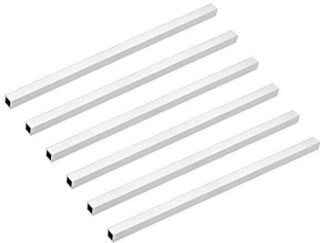 sourcing map 6 Stück Alu Vierkantrohr 8x8mm Alu Rechteckrohr Aluminium Profil Rohre 1mm Wandstärke Alurohr Quadratrohr Aluminium Gerade Rohr 200mm Länge 6063 Aluminiumrohre Aluprofil Rohr