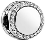 PANDORA Gravierbarer Funkelnder Knopf Charm 798747C01 Anhänger