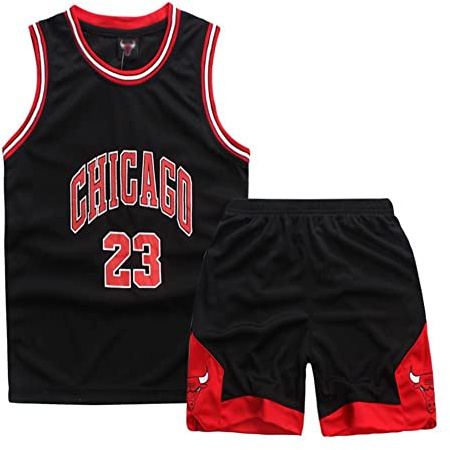ISOVNUS Geek UP Kleine Jungen 2er-Set Basketball Trainings Ärmellos Trikot und Hose