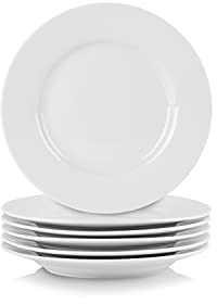 10 Strawberry Street Simply Round 6 Appetizer Plate, Set of 6, White, 6RD-6ACE-TSS