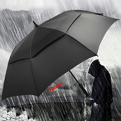 HQL Extra großer übergroßer Golfschirm, 200 cm Sportschläger-Sonnenschirm, Hochleistungs-großer Langer Regenschirm, Winddichte wasserdichte Schläger-Regenschirme