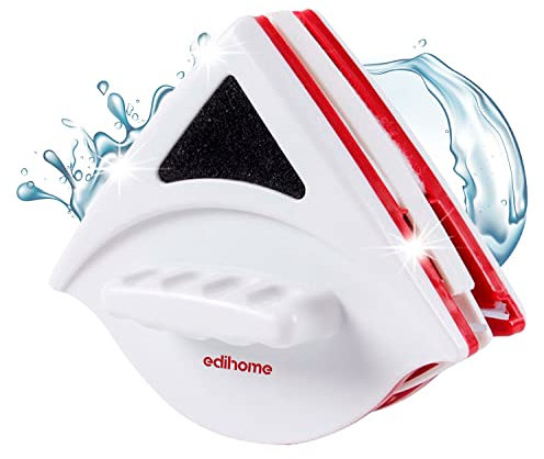 Edihome, Lavavetri Magnetico, con Doppio Lato per Finestre da 15-24 mm, Professionale, include 6 Spugne, 4 Spazzole Tergicristallo e 12 Regolatori di Spugna in totale (Lavavetri)