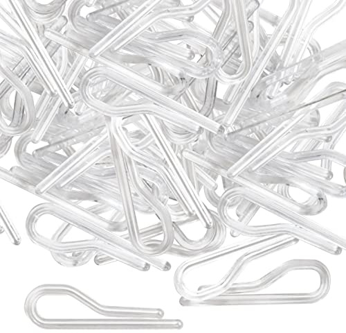 MEETOOT 300pcs Transparent Plastic Alligator Clip 35.5mm Shirt Fixing Packing Clip U Shape Plastic Clothespins for Ties Socks Pants Shirts