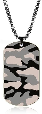VASSAGO Personalisierte Militär-Anhänger-Halskette, Hip-Hop-Erkennungsmarke, Schmuck, Geschenk für Männer und Frauen, Edelstahl, kein Edelstein, Edelstahl, kein Edelstein, Edelstahl, Kein Edelstein