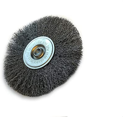 Kibros Lot 10 brosses circulaires tige Ø 125 mm acier souple 8 mm | Fil acier souple Ø 0,20 mm, 1 rang, tige Ø 6 mm, pour perceuse ou visseuse à mandrin, décapage brossage nettoyage.
