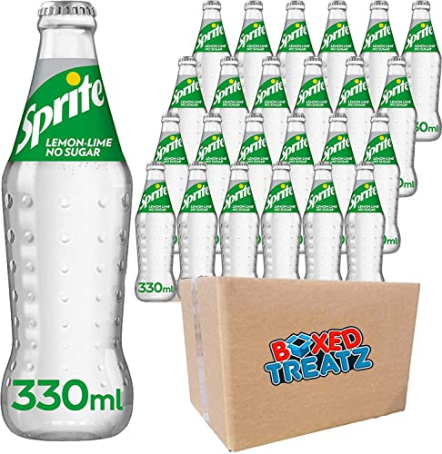 Sprite Zero Sugar 330ml Glass Bottle Sprite Lemon & Lime In Glass Fresh Tasting Drink With No Sugar Or Calories 330ml x 24 Boxed Treatz